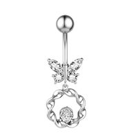 Butterfly Zircon Belly Button Ring Belly Button Nail Piercing Jewelry sku image 1