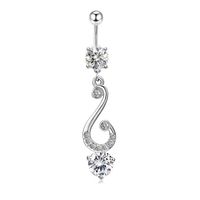 Fashion Zircon Stainless Steel Belly Button Belly Button Nail Ring sku image 1