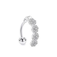 Fashion Flowers Jewelry Foldable Stainless Steel Belly Button Ring Nail sku image 1