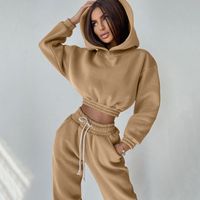 New Autumn And Winter Fashion Hooded Long-sleeved Tops Slim Lace-up Pants Suit main image 8