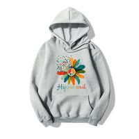 Hooded Flower Fashion Print Long-sleeved Fleece Sweatshirt sku image 14