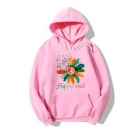 Hooded Flower Fashion Print Long-sleeved Fleece Sweatshirt sku image 18