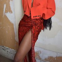New Fall Winter Fashion Drawstring Ruffled Split Zipper Slim Skirt main image 15