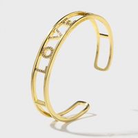 Fashion Geometric Letter Copper Inlaid Zirconium Open Bracelet main image 1