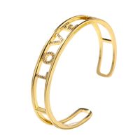 Fashion Geometric Letter Copper Inlaid Zirconium Open Bracelet main image 6