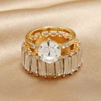 French Retro Fashion Elegant Metal Texture Diamond Alloy Set Ring Wholesale main image 3