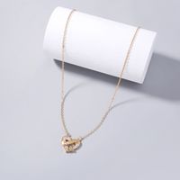 Fashion Clavicle Chain Endless Heart-shaped Zircon Pendant Copper Necklace main image 3
