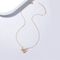 Fashion Clavicle Chain Endless Heart-shaped Zircon Pendant Copper Necklace main image 4