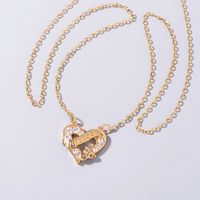 Fashion Clavicle Chain Endless Heart-shaped Zircon Pendant Copper Necklace main image 5