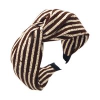 Korean Fashion Stripes Color-blocking Fabric Cross-knot Headband main image 6