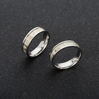 Couples Ring King And Queen Ring Stainless Steel Ring Luminous Jewelry Wholesale main image 3