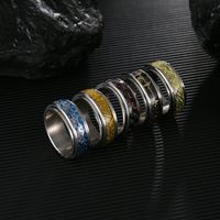 8mm Wide Rotatable Decompression Men's Titanium Steel Ring Wholesale main image 3