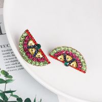 New Creative Jewelry Rhinestone Crystal Orange Stud Earrings Fruit Earrings main image 5