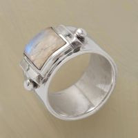 Retro Moonstone Ring European And American Copper Inlaid Gemstone Ring main image 3