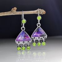 Fashion Creative Triangle Color Ocean Opal Earrings Tassel Earrings main image 2