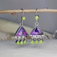 Fashion Creative Triangle Color Ocean Opal Earrings Tassel Earrings main image 5