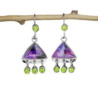 Fashion Creative Triangle Color Ocean Opal Earrings Tassel Earrings main image 6