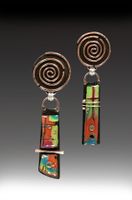 Retro Creative Spiral Colored Glass Earrings Bohemian Personalized Earrings main image 1