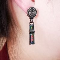 Retro Creative Spiral Colored Glass Earrings Bohemian Personalized Earrings main image 3
