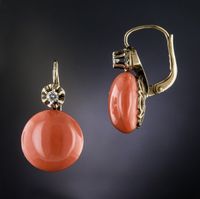 Boucles D&#39;oreilles En Métal De Diamant De Corail Rouge Orange De Bohème En Gros main image 3