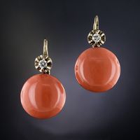 Boucles D&#39;oreilles En Métal De Diamant De Corail Rouge Orange De Bohème En Gros main image 4