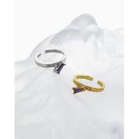 Mode Unregelmäßige Mikro-intarsien Zirkon Textur S925 Sterling Silber Offener Ring Weiblich main image 3