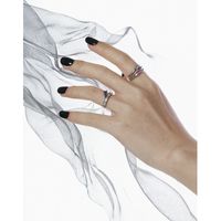 Fashion Irregular Micro-inlaid Zircon Texture S925 Sterling Silver Open Ring Female main image 4