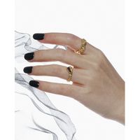 Fashion Irregular Micro-inlaid Zircon Texture S925 Sterling Silver Open Ring Female main image 5
