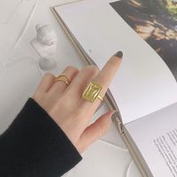 Korean S925 Sterling Silver Ring Minimalist Double-layer Line Glossy Female Ring main image 4