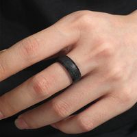 Einfache Schwarze Hypoallergene Ringe Für Männer Und Frauen Aus Titanstahl Großhandel main image 1