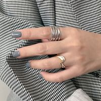 Korean S925 Sterling Silver Ring Simple Wave Pattern Opening Ring Wholesale main image 5