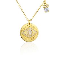 Fashion Eyes Round Brand Necklace Zircon Copper Pendant Necklace main image 6