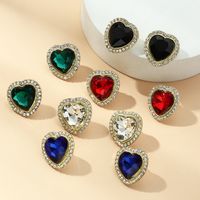 Full Diamond Heart Earrings Korean Version Of Crystal Mini Zircon Earrings main image 3