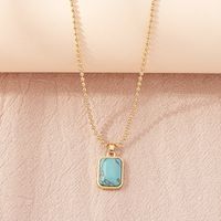 Simple Fashion Stone Pendant Retro Sweater Chain Crystal Agate Clavicle Chain main image 1