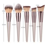 Simple Champagne Color Makeup Brush Set Beauty Tools 10pcs Wholesale main image 5