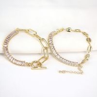Fashion Geometric Tennis Chain Zircon Copper Bracelet Fashion Hand Jewelry main image 1