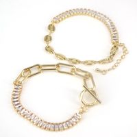 Fashion Geometric Tennis Chain Zircon Copper Bracelet Fashion Hand Jewelry main image 4