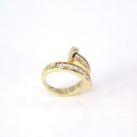 European And American Fashion Geometric Ring 18k Gold Copper Micro-inlaid Zircon Ring main image 3