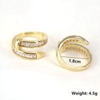 European And American Fashion Geometric Ring 18k Gold Copper Micro-inlaid Zircon Ring main image 6