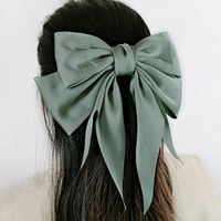 Morandi Color Bow Hairpin Chiffon Fabric Ribbon Steel Clip Korean Spring Clip main image 1