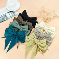 Morandi Color Bow Hairpin Chiffon Fabric Ribbon Steel Clip Korean Spring Clip main image 3