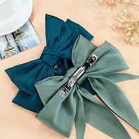 Morandi Color Bow Hairpin Chiffon Fabric Ribbon Steel Clip Korean Spring Clip main image 4