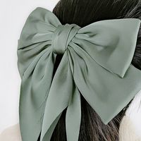 Morandi Color Bow Hairpin Chiffon Fabric Ribbon Steel Clip Korean Spring Clip main image 5