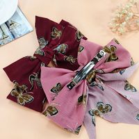 New Double-layer Big Bow Hairpin Korean Wide Fabric Back Head Clip main image 4