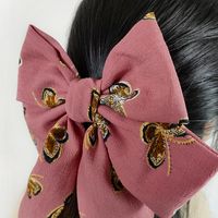 New Double-layer Big Bow Hairpin Korean Wide Fabric Back Head Clip main image 5