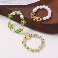 New Creative Simple Women's Small Flower Heart Stitching Ring 3-piece Set main image 3