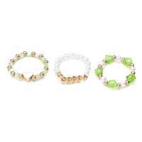 New Creative Simple Women's Small Flower Heart Stitching Ring 3-piece Set main image 6