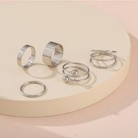 New Creative Simple Spiral Three-dimensional Cross Tail Ring 5-piece Set main image 5