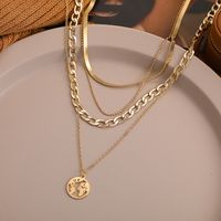 New Creative Exaggerated Hip Hop Snake Chain Map Pendant Four Layer Necklace main image 5