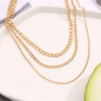 New Creative Simple Jewelry Metal Chain Three-layer Necklace main image 3